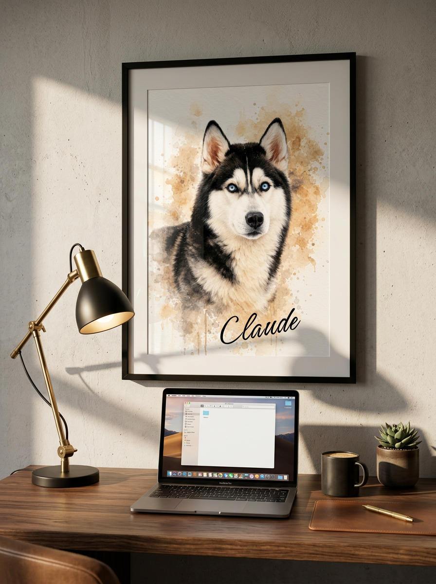 Aquarell Portrait – Personalisiertes Haustier-Poster