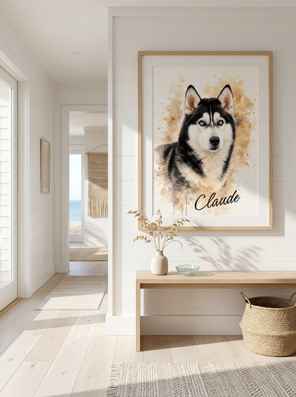 Aquarell Portrait – Personalisiertes Haustier-Poster