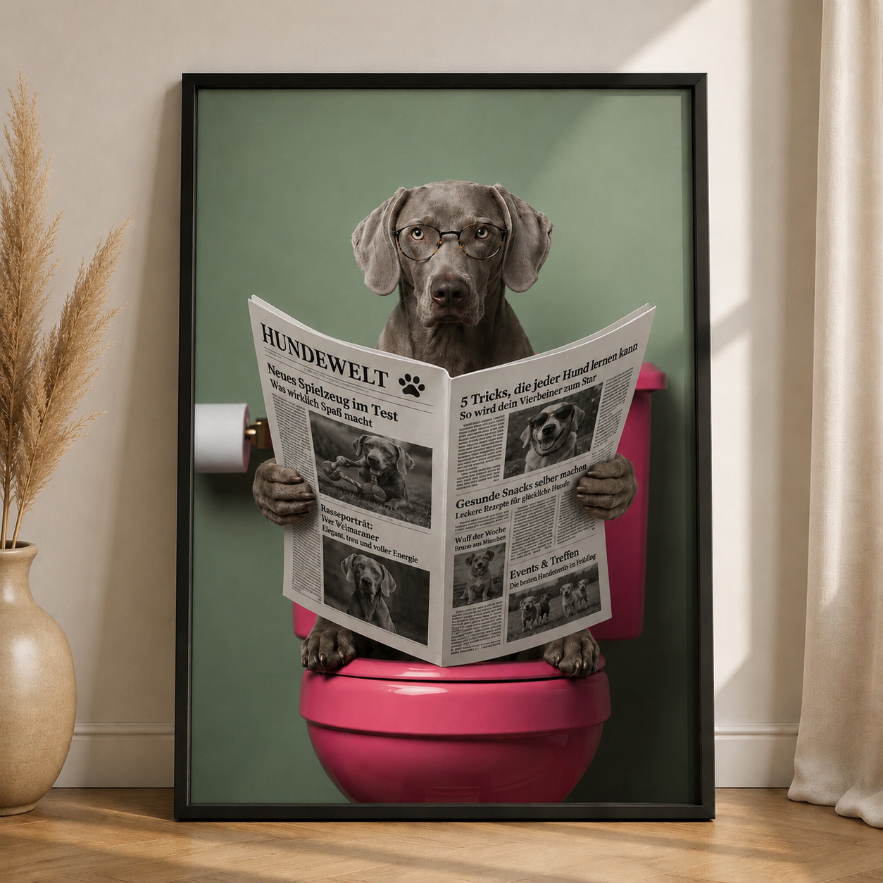 Bathroom Portrait – Personalisiertes Haustier-Poster