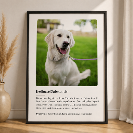 Personalisiertes Haustier Poster – Definition Fellnase