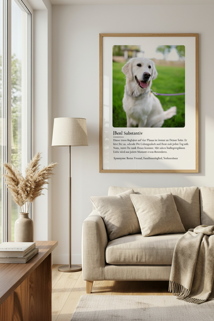 Personalisiertes Haustier Poster – Definition Fellnase