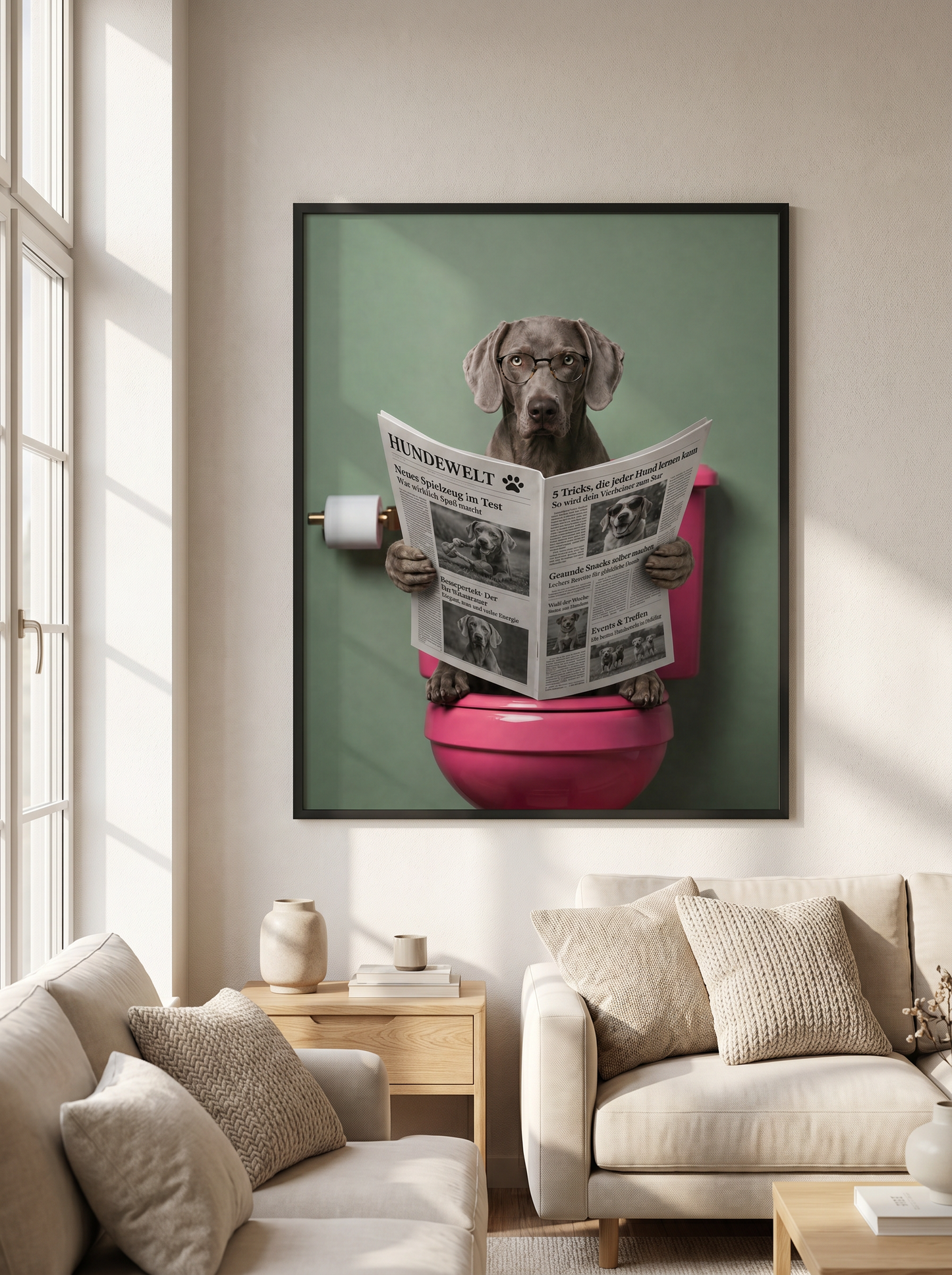 Bathroom Portrait – Personalisiertes Haustier-Poster