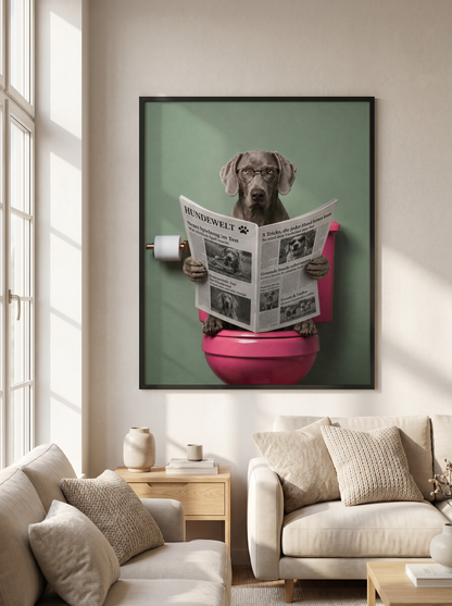 Bathroom Portrait – Personalisiertes Haustier-Poster