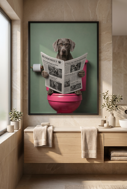 Bathroom Portrait – Personalisiertes Haustier-Poster